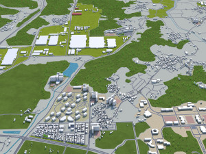 Cheonan city South Korea 50km 3D 모델