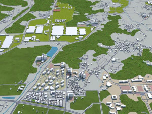 Citt&agrave; di Cheonan Corea del Sud 50 km Modello 3D