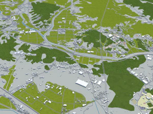 Citt&agrave; di Cheonan Corea del Sud 50 km Modello 3D