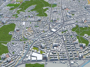 Cheonan city South Korea 50km 3D 모델