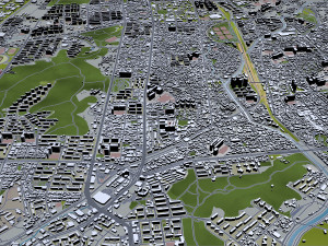 Cheonan city South Korea 50km 3D 모델