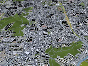 Citt&agrave; di Cheonan Corea del Sud 50 km Modello 3D