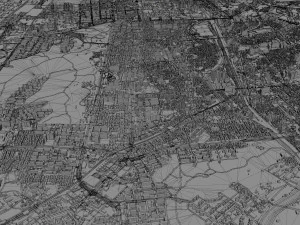 Citt&agrave; di Cheonan Corea del Sud 50 km Modello 3D