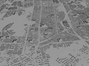 Citt&agrave; di Cheonan Corea del Sud 50 km Modello 3D