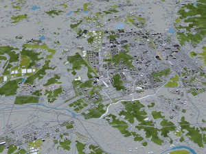 Citt&agrave; di Cheonan Corea del Sud 50 km Modello 3D
