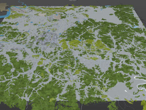 Cheonan city South Korea 50km 3D 모델
