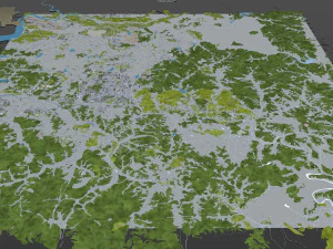 Citt&agrave; di Cheonan Corea del Sud 50 km Modello 3D