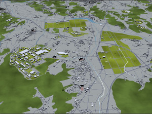 Cheonan city South Korea 50km 3D 모델