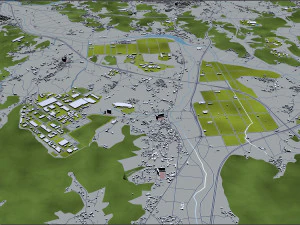 Citt&agrave; di Cheonan Corea del Sud 50 km Modello 3D