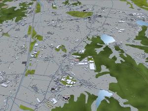 Citt&agrave; di Cheonan Corea del Sud 50 km Modello 3D