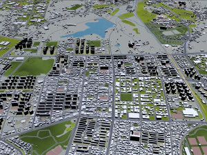 Citt&agrave; di Cheonan Corea del Sud 50 km Modello 3D