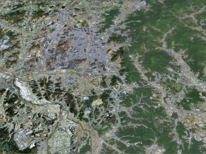 Citt&agrave; di Cheonan Corea del Sud 50 km Modello 3D