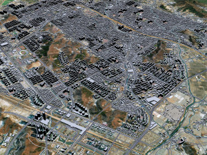 Cheonan city South Korea 50km 3D 모델