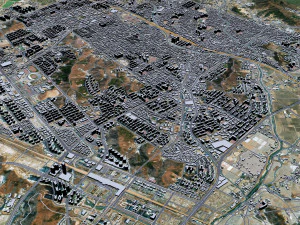 Citt&agrave; di Cheonan Corea del Sud 50 km Modello 3D