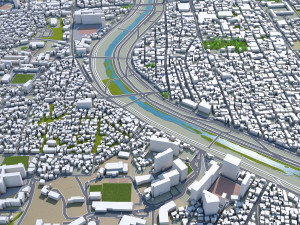 Cheongju city South Korea 30km Modello 3D
