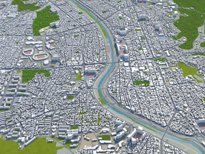 Cheongju city South Korea 30km Modello 3D