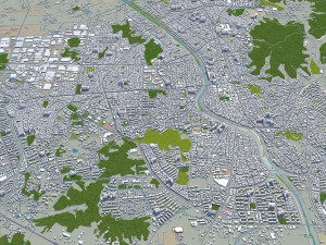 Cheongju city South Korea 30km Modello 3D
