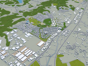Cheongju city South Korea 30km Modello 3D