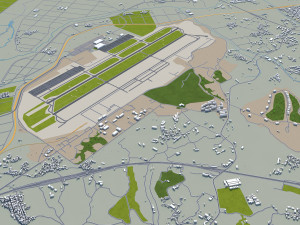 Cheongju city South Korea 30km Modello 3D