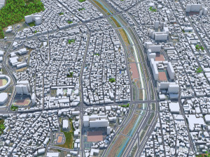 Cheongju city South Korea 30km Modello 3D