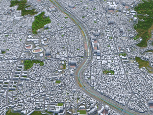 Cheongju city South Korea 30km Modello 3D