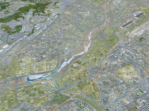 Cheongju city South Korea 30km Modello 3D