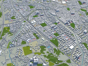 Cheongju city South Korea 30km Modello 3D