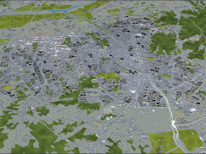 Cheongju city South Korea 30km Modello 3D