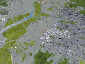Cheongju city South Korea 30km Modello 3D