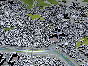 Cheongju city South Korea 30km Modello 3D