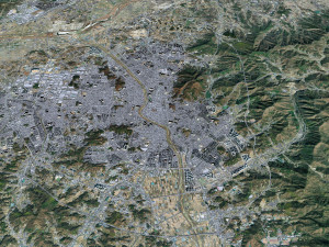 Cheongju city South Korea 30km Modello 3D