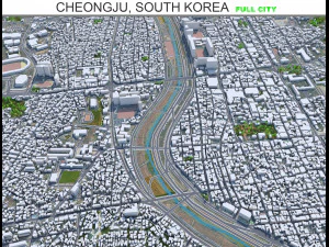 चेओंगजू शहर दक्षिण कोरिया 30 किमी 3D मॉडल