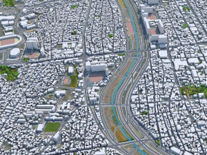 Cheongju city South Korea 30km Modello 3D