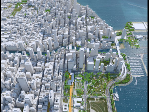 Chicago city Illinois USA 70km 3D Model