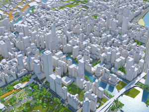 Chicago city Illinois USA 70km Modello 3D