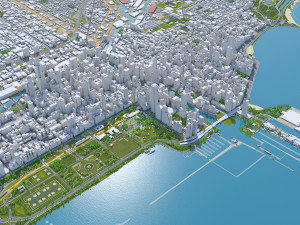 Chicago city Illinois USA 70km Modello 3D