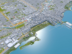 Chicago city Illinois USA 70km Modello 3D