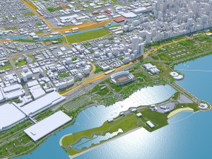 Chicago city Illinois USA 70km Modello 3D