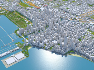 Chicago city Illinois USA 70km Modello 3D
