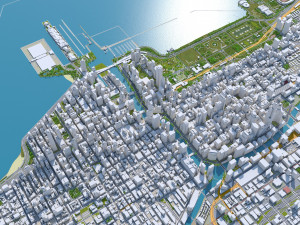 Chicago city Illinois USA 70km Modello 3D