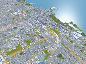 Chicago city Illinois USA 70km Modello 3D