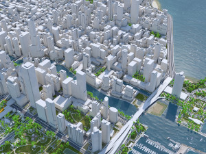 Chicago city Illinois USA 70km Modello 3D