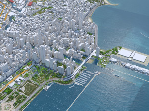 Chicago city Illinois USA 70km Modello 3D