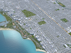 Chicago city Illinois USA 70km Modello 3D