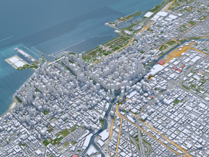 Chicago city Illinois USA 70km Modello 3D