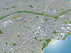 Chicago city Illinois USA 70km Modello 3D