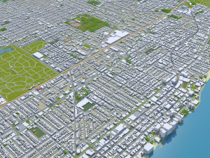 Chicago city Illinois USA 70km Modello 3D