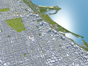 Chicago city Illinois USA 70km Modello 3D