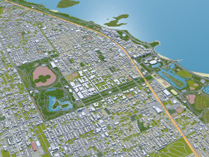 Chicago city Illinois USA 70km Modello 3D