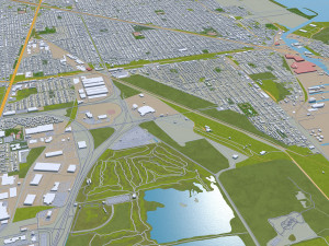 Chicago city Illinois USA 70km Modello 3D